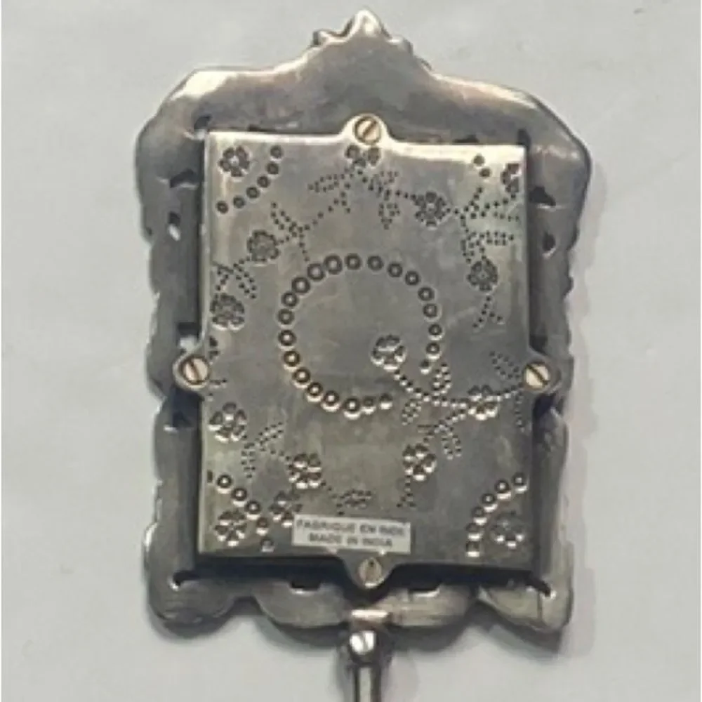 Vintage Style Hand Mirror Skeleton Key Picture Frame Wonderland Made In India - Picture 5 of 12